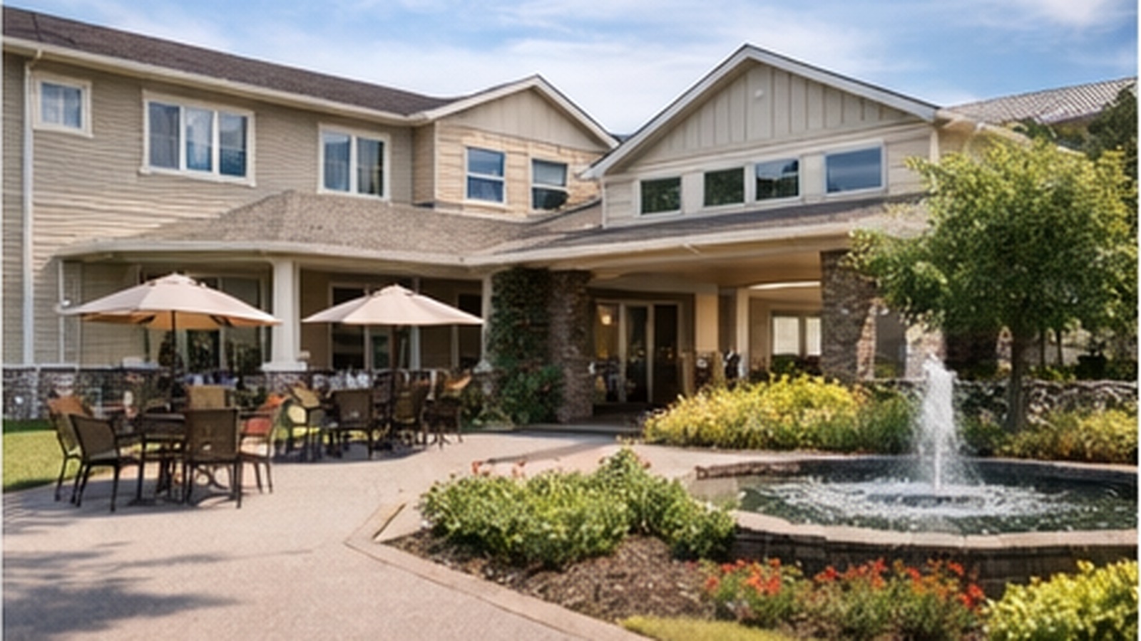 Exterior of a senior living community building