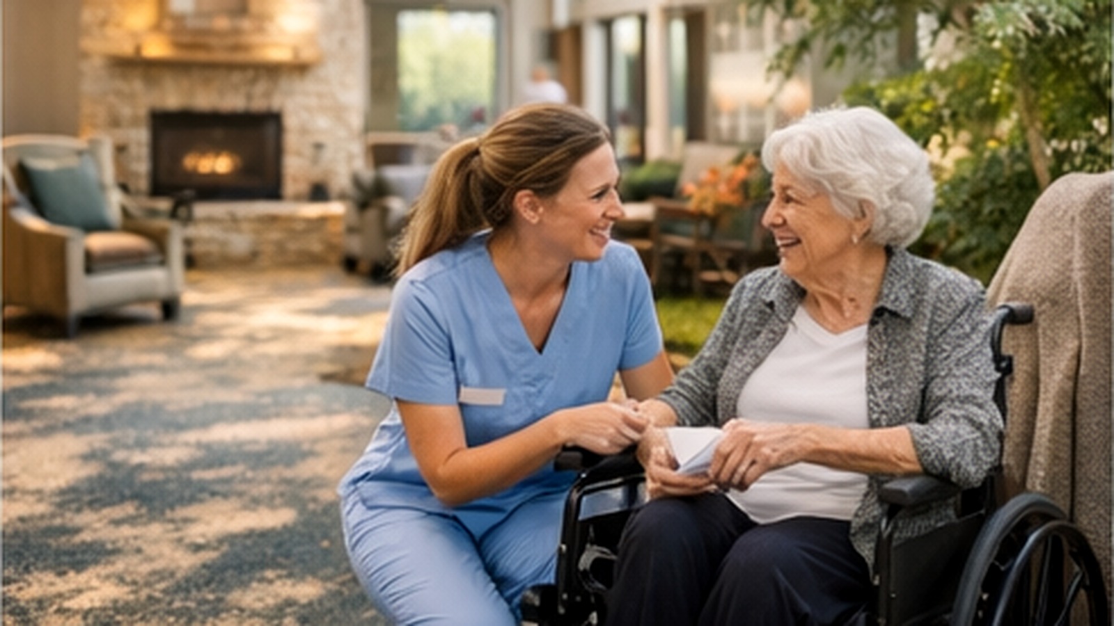Exterior view of a senior living community building