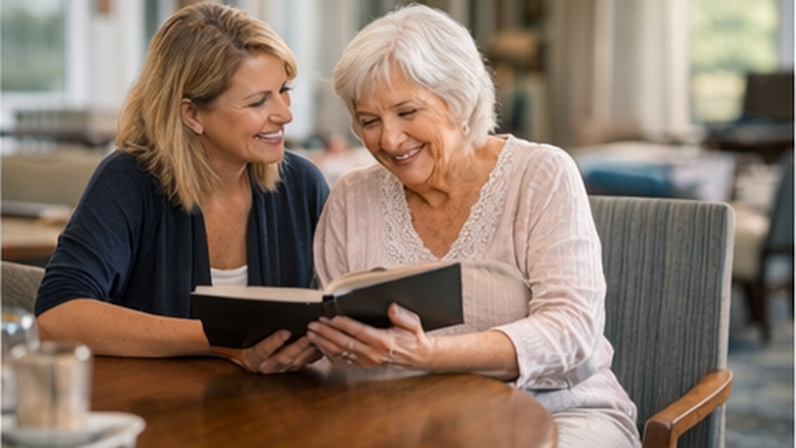 Family touring senior care community