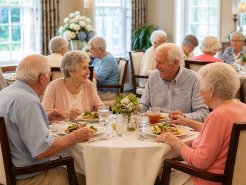 Family member speaking with a care coordinator at a skilled nursing facility