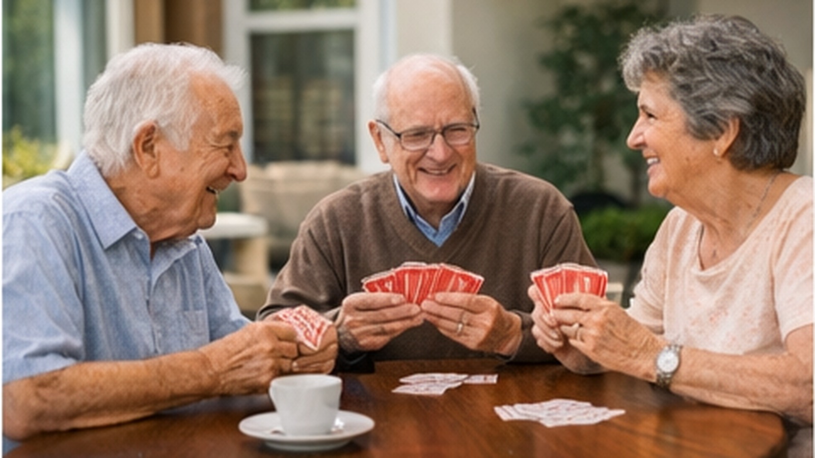 Nurse assisting older adults in care setting